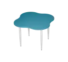 PLAYFORM 216 modulární hravé stoly, výška 750 mm, kovová podnož bílá, deska 25 mm, skandinávská modr